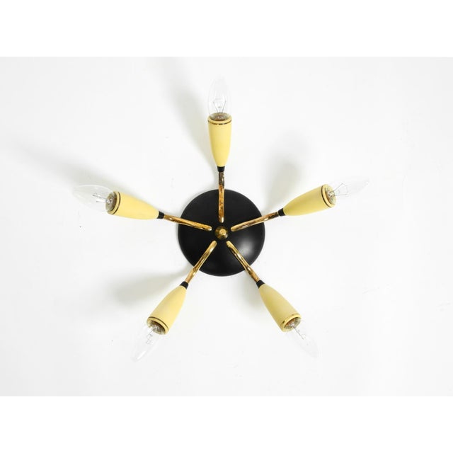 Black Mid-Century Modern 5-Arm Sputnik Ceiling Lamp, 1950s For Sale - Image 8 of 18