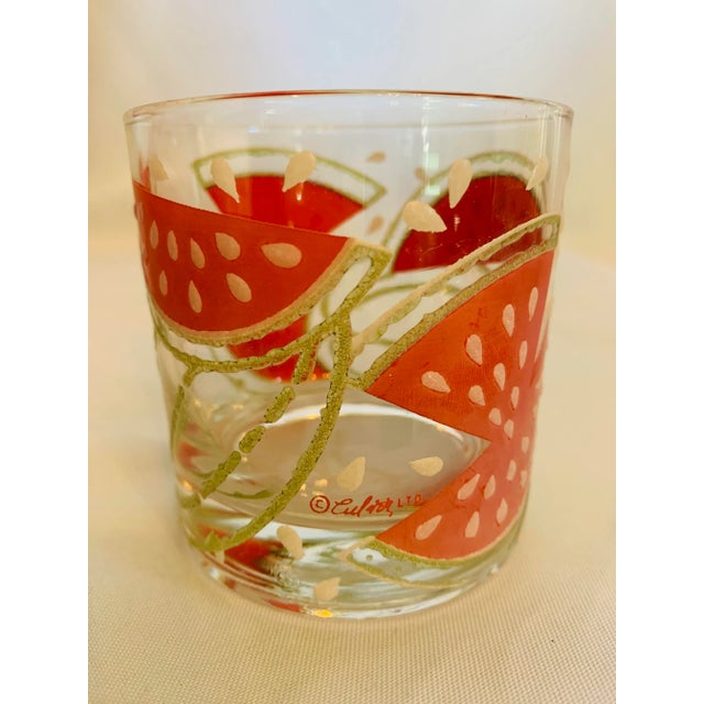 Culver Ltd. Vintage Culver Glass Watermelon Lowball Glasses - Set of 4 For Sale - Image 4 of 10