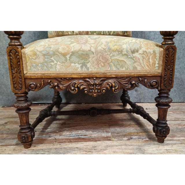 Armchair in Carved Walnut For Sale - Image 4 of 9