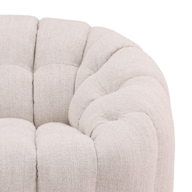 2020s Modern Tufted Ivory Swivel Chair For Sale - Image 5 of 6