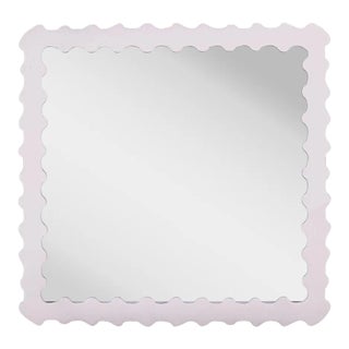 Fleur Home Audubon Bamboo Square Mirror in Lite Lavender, 30x30 For Sale
