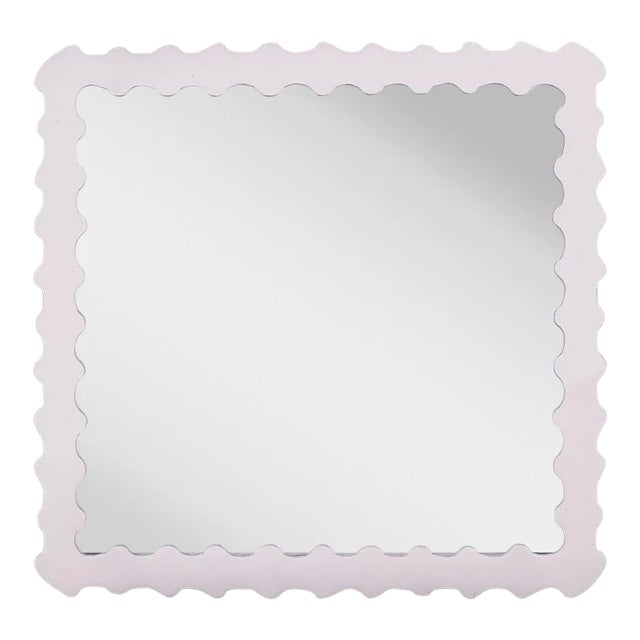 Fleur Home Audubon Bamboo Square Mirror in Lite Lavender, 30x30 For Sale