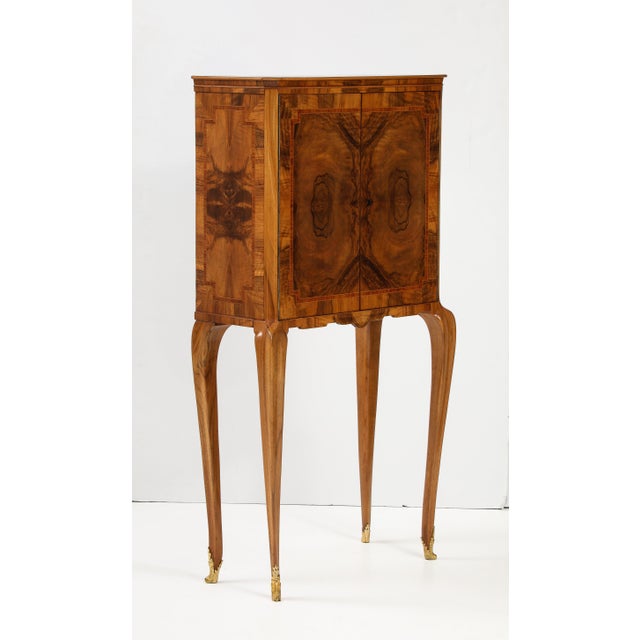 1940's French Burl-wood Tall Bar Cabinet For Sale - Image 11 of 12