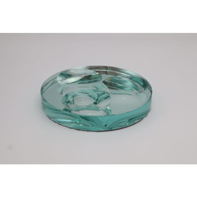 1960s Green Glass Ashtray attributed to Fontana Arte, Italy, 1960s For Sale - Image 5 of 5