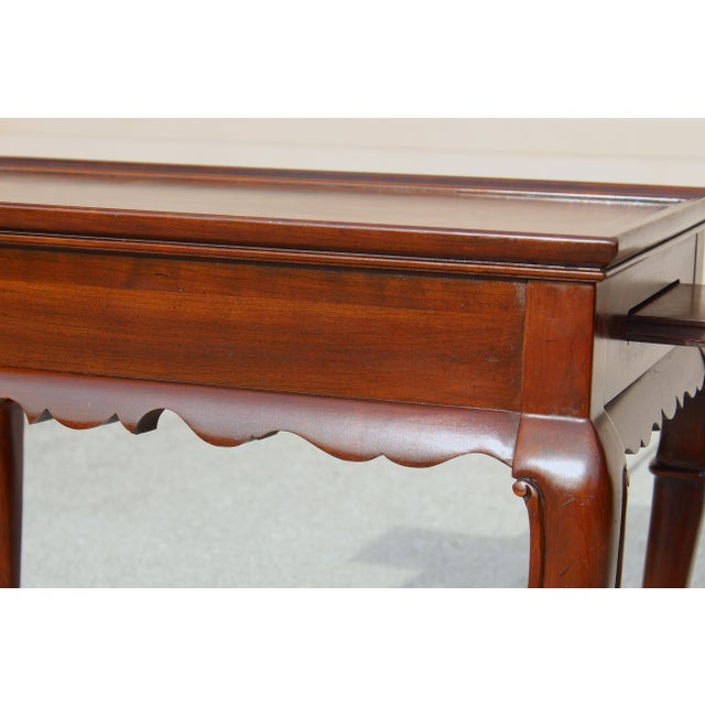 Ethan Allen Queen Anne Cherry Side Table With Pull-Out Trays - 1970s Vintage For Sale - Image 12 of 14