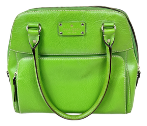 Vintage Y2k Kate Spade New York Kelly Green Leather Dome Satchel Bag