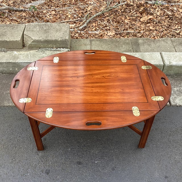 1990s Butlers Tray Table by Virginia Galleries for Henkel Harris For Sale - Image 9 of 12