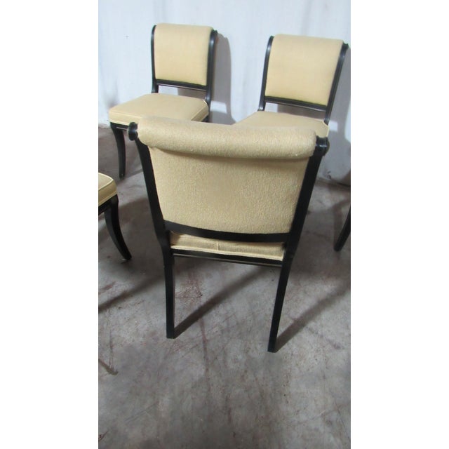 1980s 1980s Neoclassical Style Set Dining Room Chairs Ebony Black For Sale - Image 5 of 8