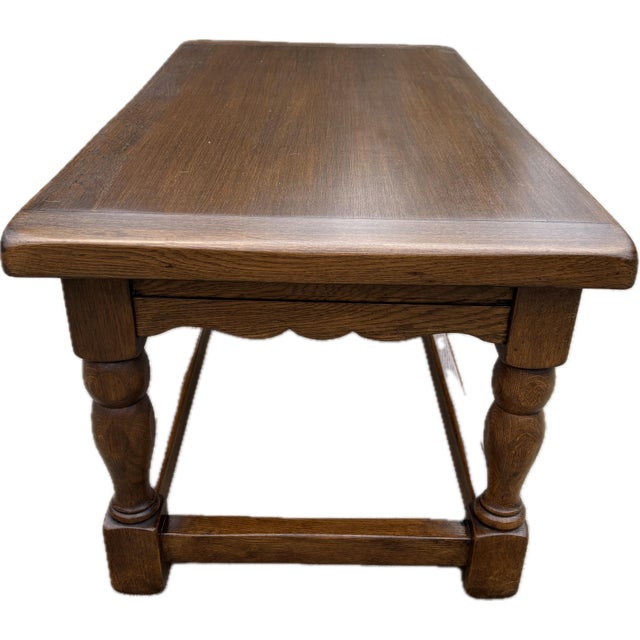 English Vintage Solid Wood European Coffee Table For Sale - Image 3 of 7