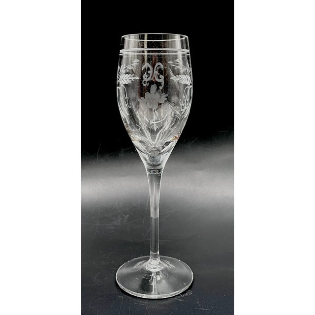 Antique 19th Century Lead Crystal Hand-Cut Sherry Goblets, England, Set of 6 For Sale - Image 3 of 16