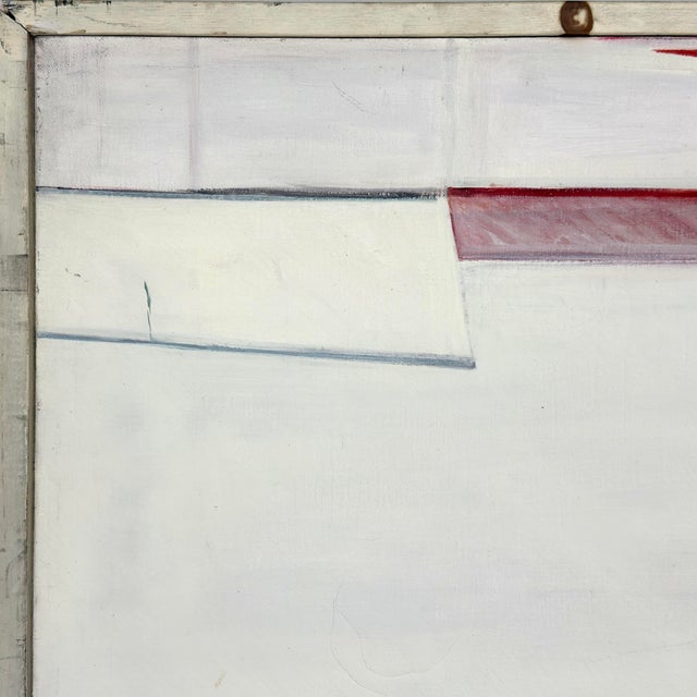Vintage Monumental Abstract Minimalist Geometric Study, Signed (Oil on Canvas) For Sale - Image 4 of 10