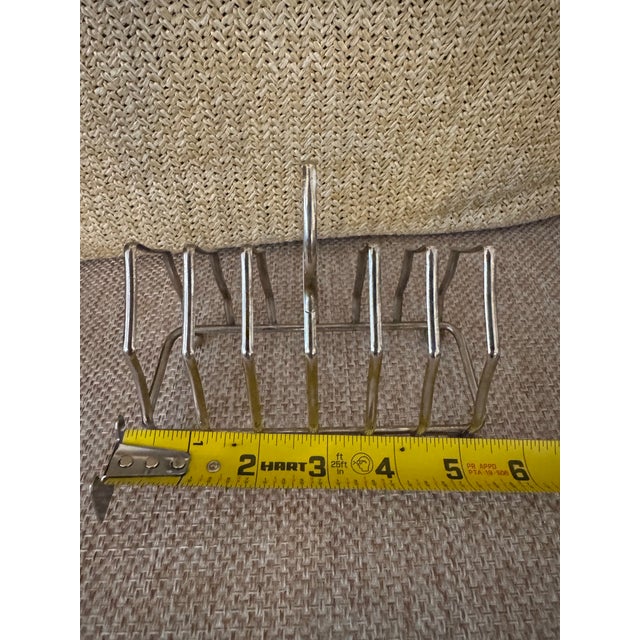 1940s English Silver-Plated Toast Rack With Loop Handle | Made in England For Sale - Image 10 of 12