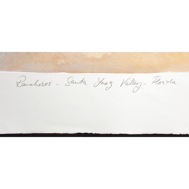 William Papas "Rancheros, Santa Ynez Valley" Hand Colored Etching Art Print For Sale In Denver - Image 6 of 6