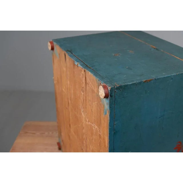 19th-Century Swedish Blue Pine Box For Sale - Image 9 of 10