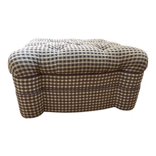 1990s Contemporary Haversham by Feathers Ottoman in Silk Plaid For Sale