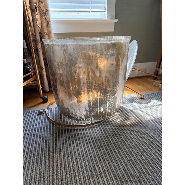 Silver Visual Comfort Chapman & Myers Lorford Large Smoke Bell Lantern; 2 Available For Sale - Image 8 of 13