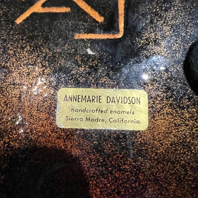 1960s Hand Crafted Enamel Owl Plate by Annemarie Davidson Sierra Madre, Ca For Sale - Image 11 of 12