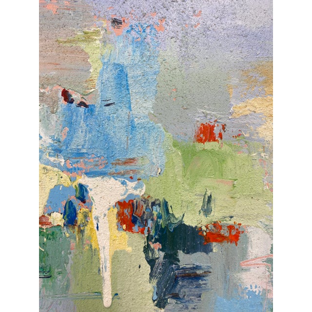 Blue Contemporary Abstract Original Oil Painting, 24" X 24" For Sale - Image 8 of 10