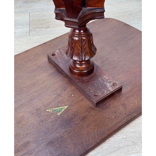 Vintage Georgian Mahogany Rectangular Pedestal Cocktail Side Table For Sale - Image 10 of 10