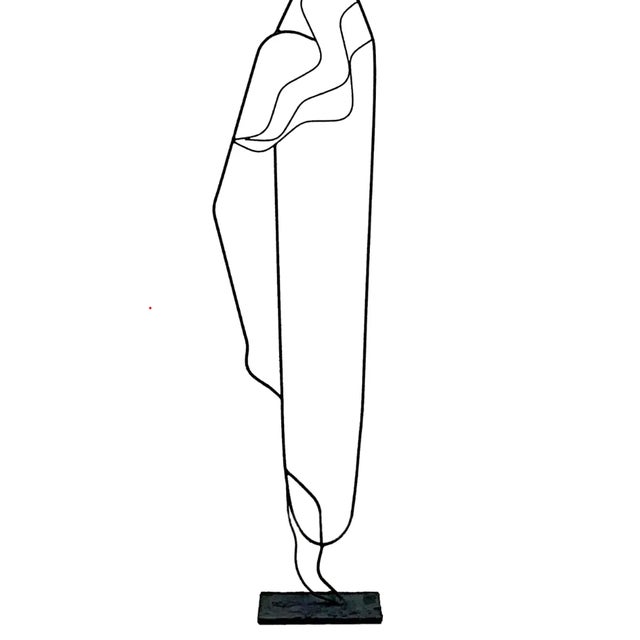 Vintage Postmodern Minimalist Iron Figural Sculpture For Sale - Image 12 of 12