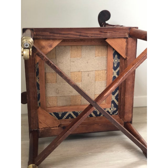 Antique Victorian Mahogany Corner Chair With Brass Casters, Late 19th Century For Sale - Image 11 of 11