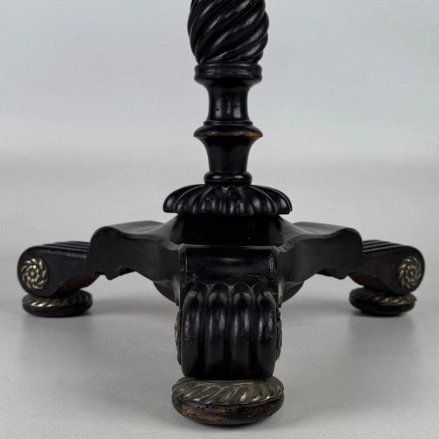 19th Century French Ebonised Side Table with Brass Detailing For Sale - Image 4 of 6