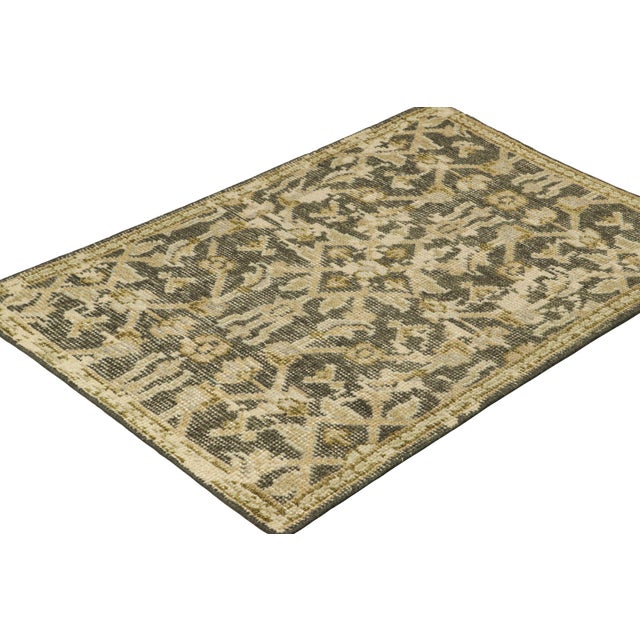 Rug & Kilim Rug & Kilim’s Distressed Rug in Beige-Brown With Herati Floral Patterns For Sale - Image 4 of 7