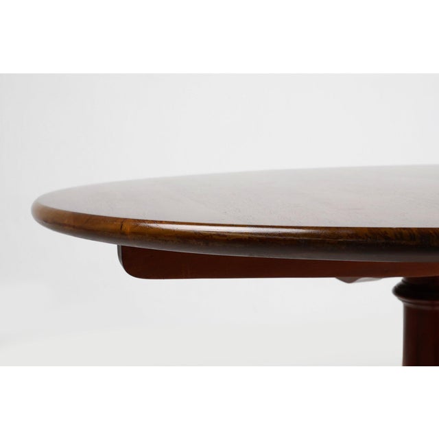 Mid-Century Modern Vintage English Round Tilt Top Table in Cherry, 1950s For Sale - Image 3 of 13