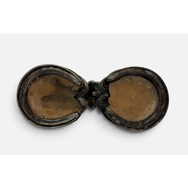 Antique Edwardian Sterling Silver Double Horse Hoof Inkwell Desk Stand For Sale - Image 12 of 15
