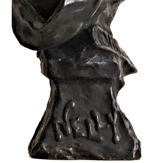 Art Nouveau Emmanuel Villdnis, ‘Nelly’, French Art Nouveau Patinated Bronze Bust, ca. 1890 For Sale - Image 3 of 8