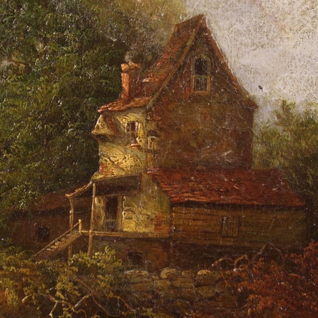 American Artist, Countryside Landscape, 1854, Oil on Canvas, Framed For Sale - Image 9 of 17