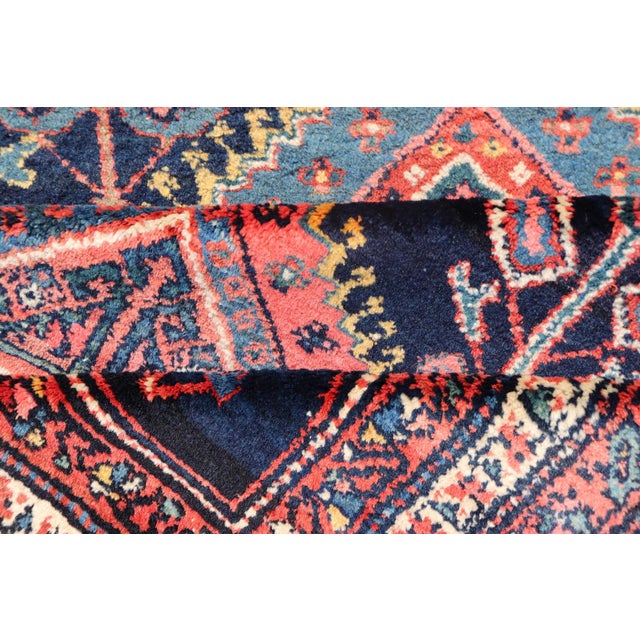 Antique Hand Knotted Hamadan Runner With Tribal Medallion Design in Jewel Tones** For Sale - Image 12 of 12