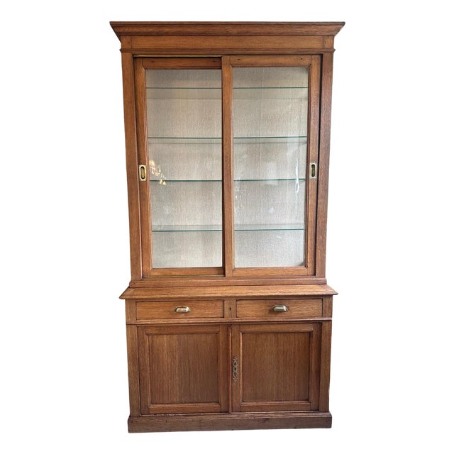 Oak Display Cabinet, 1900s For Sale