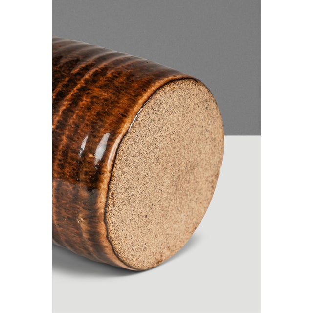 Japanese Modern Stoneware Studio Pottery Glazed Vase / Vessel, Japan, C. 1970s For Sale - Image 15 of 15