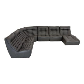 Italian Leather Set Manner of Togo For Sale
