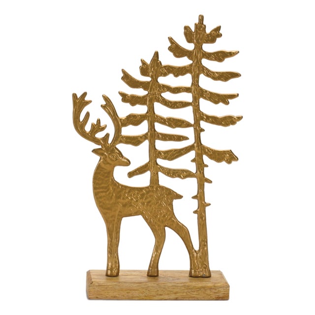 Metal Woodland Deer Silhouette Decor 11" For Sale