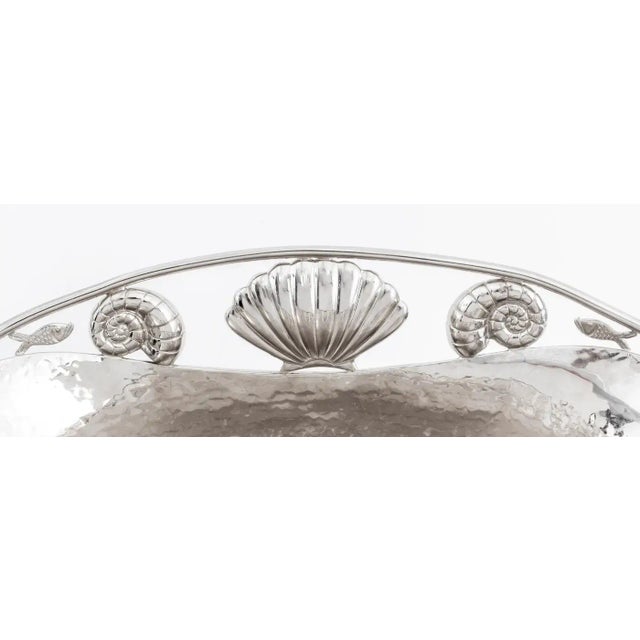 1980s 1980s Emilia Castillo Silverplate Seashell Ice Bucket With Matching Tongs For Sale - Image 5 of 12