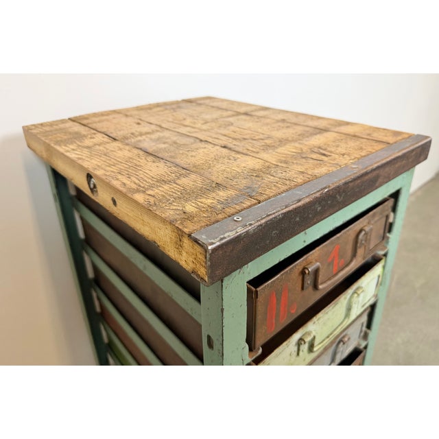 Vintage Industrial Iron Chest of Drawers, 1950s For Sale - Image 9 of 15