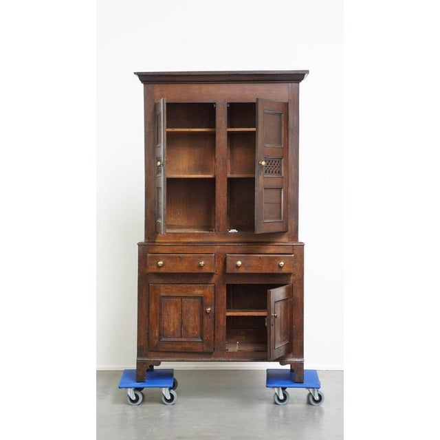 Antique Early 19th Century English Oak Food Cupboard For Sale - Image 6 of 10