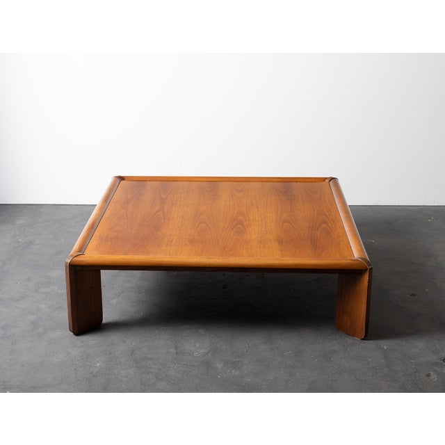 Vintage Italian Modern Walnut Coffee Table, 1970s For Sale - Image 6 of 7
