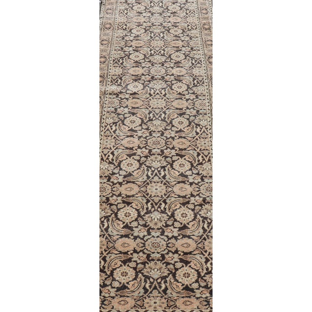 Antique Persian Tabriz Runner With Ornate Floral Design in Earthy Tones For Sale - Image 9 of 12