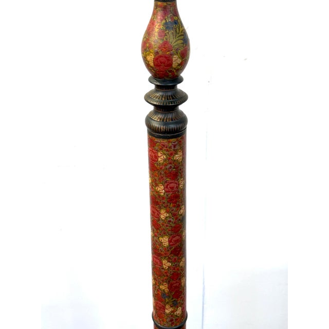 Mid 20th Century Frederick Cooper Kashmiri Polychrome Lacquer Floor Lamp, Circa 1970s For Sale - Image 5 of 18