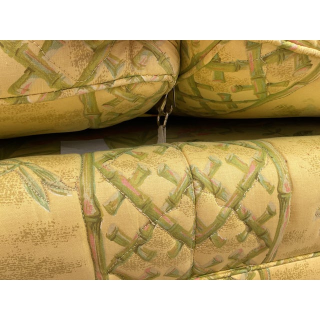 Vintage 1980s Custom-Made Thomasville Chinoiserie Floral & Bird Sofa For Sale - Image 10 of 16