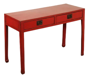 Asian Red Lacquered Console Table