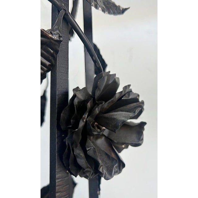 1930s French Art Deco Wrought Iron, Glass Chandelier, Muller Freres Attributed, C1930 For Sale - Image 5 of 13