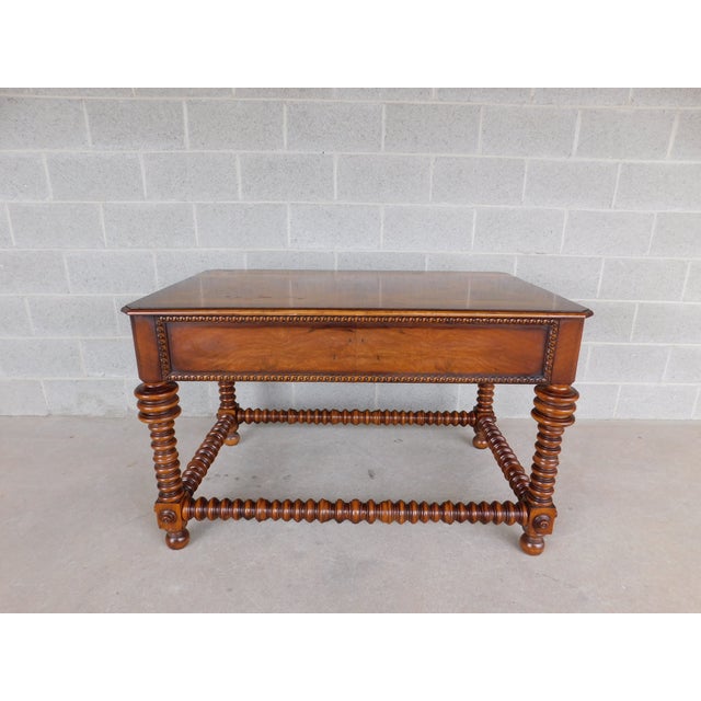Scott Thomas Baroque Style Inlaid Library Table For Sale - Image 9 of 16