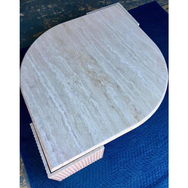 Postmodern “Teardrop” Travertine Coffee Table From Stone International Italy For Sale - Image 9 of 13