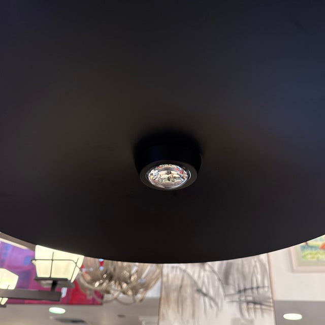 Black Space Age Saucer Pendant, Matte Black For Sale - Image 8 of 10