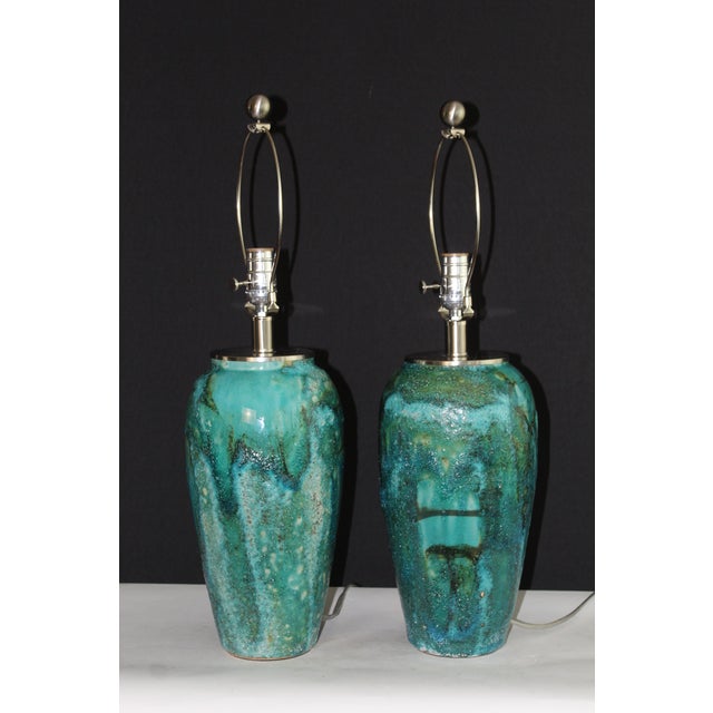 Mid 20th Century Mid 20th Century Mid Century Modern Aldo Londi Style Ceramic Lamps. For Sale - Image 5 of 11