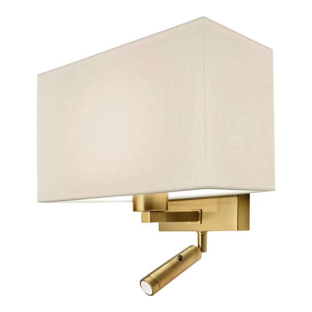 Brushed Brass Led Focus Reading Light With Shade For Sale